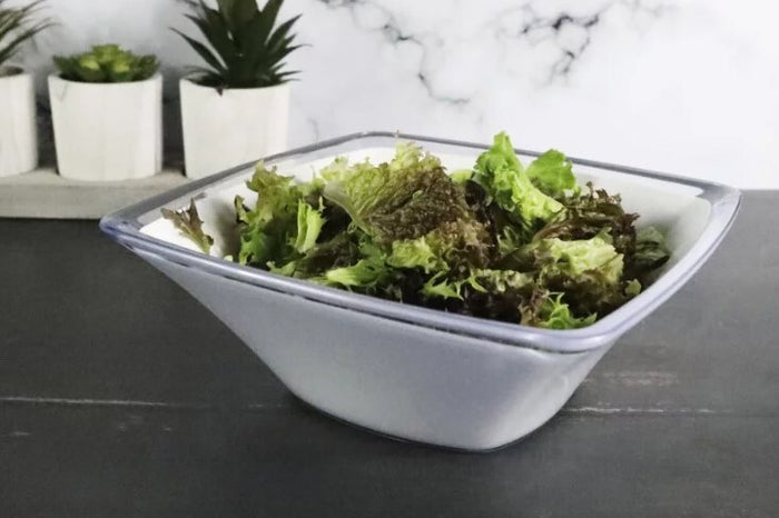 Harfield Acrylic White Curved Display Bowl 2.3Ltr / 24cm x 24cm x 9cm (793)