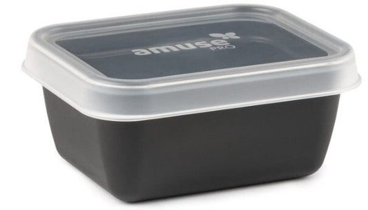 Harfield Black Rectangular Bowl With Clear Lid 400ml (A766bla)