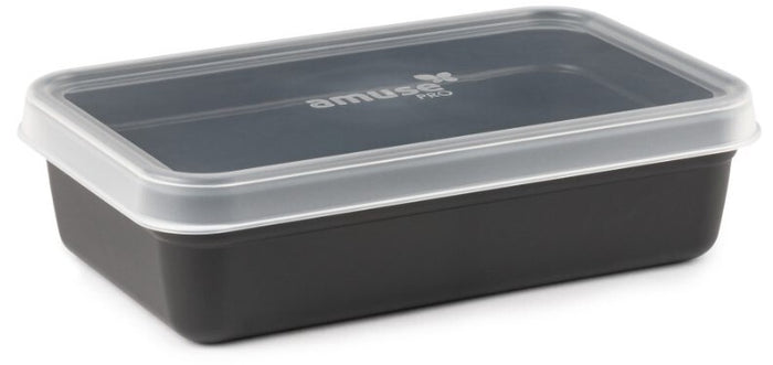 Harfield Black Rectangular Bowl With Clear Lid 950ml (A695bla)