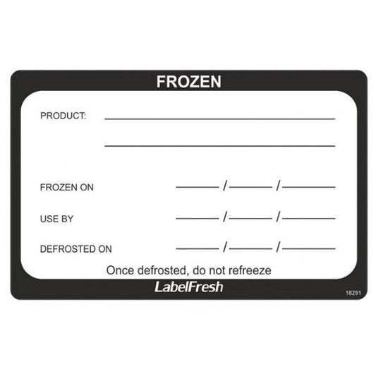 Harfield Removable Warning Label Roll Of 500 - Frozen (801Fro)