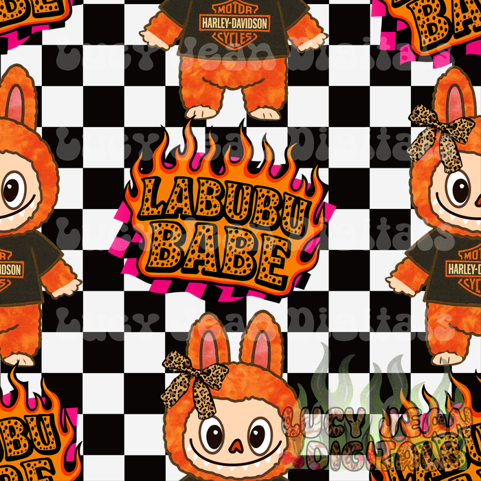 HD Motorcycle Labubu Babe Seamless File