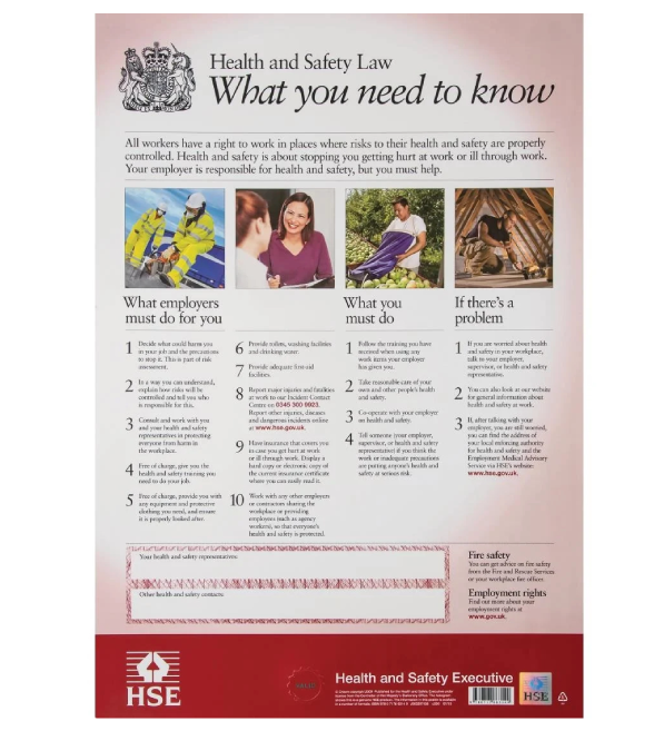 Health & Safety Law Poster 415(H) x 297(W)mm