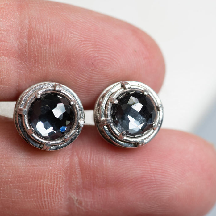 Hematite Doublet Post Earring