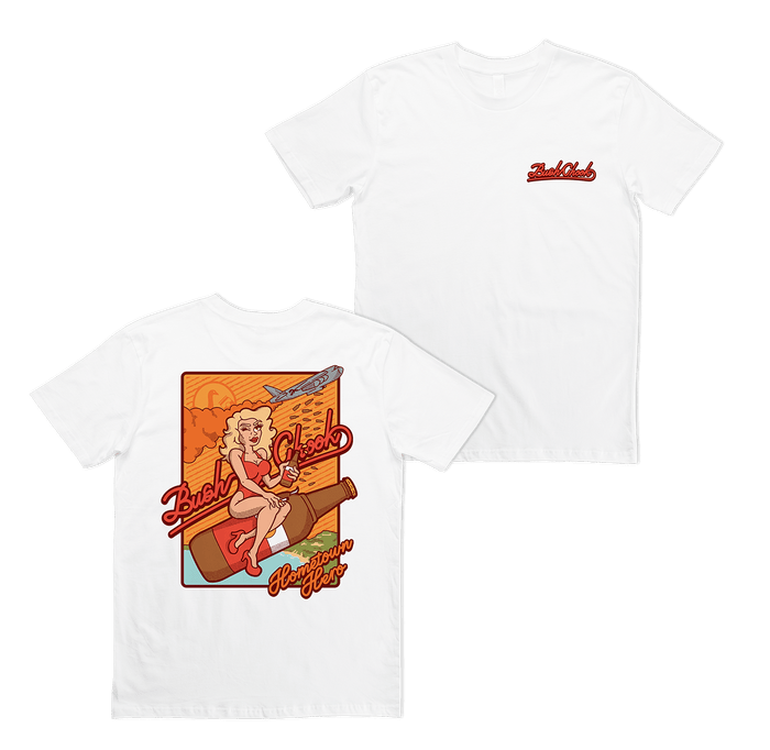 Hometown Hero Tee White T-Shirt Bush Chook