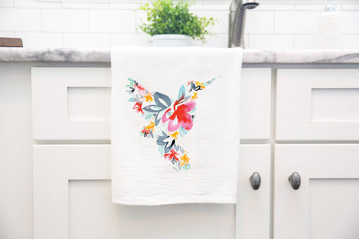 Hummingbird Flour Sack Tea Towel