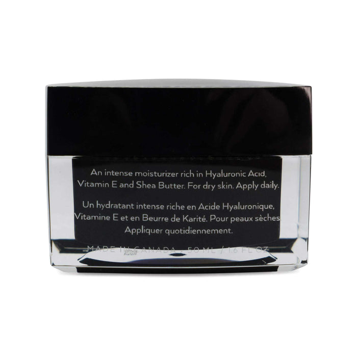Moisturizer jar with a glossy black lid and clear base, labeled with hyaluronic acid, vitamin E and shea butter; neutrogena hydro boost gel cream