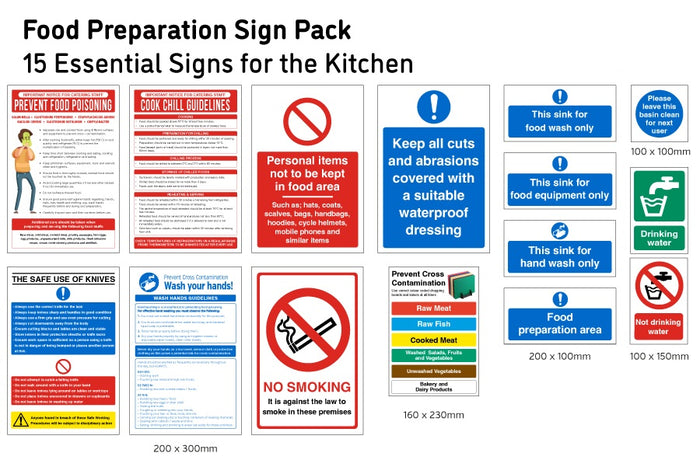 Hygiene Sign Catering Pack Food Preparation