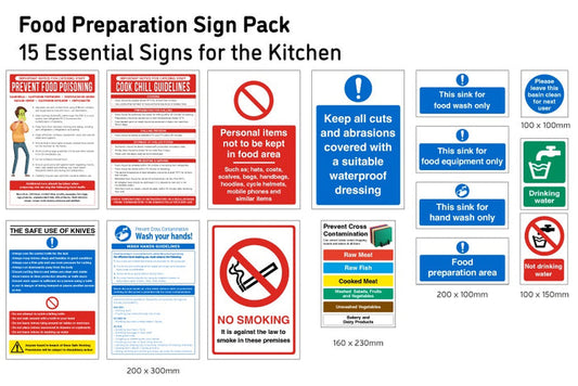 Hygiene Sign Catering Pack Food Preparation
