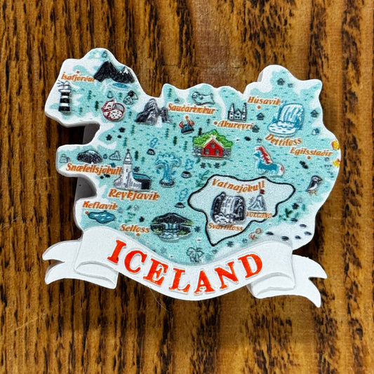 Iceland Map - Resin Magnet