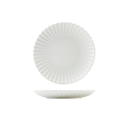 Incise Porcelain Scalloped Coupe Plate 20cm (Box Of 6)