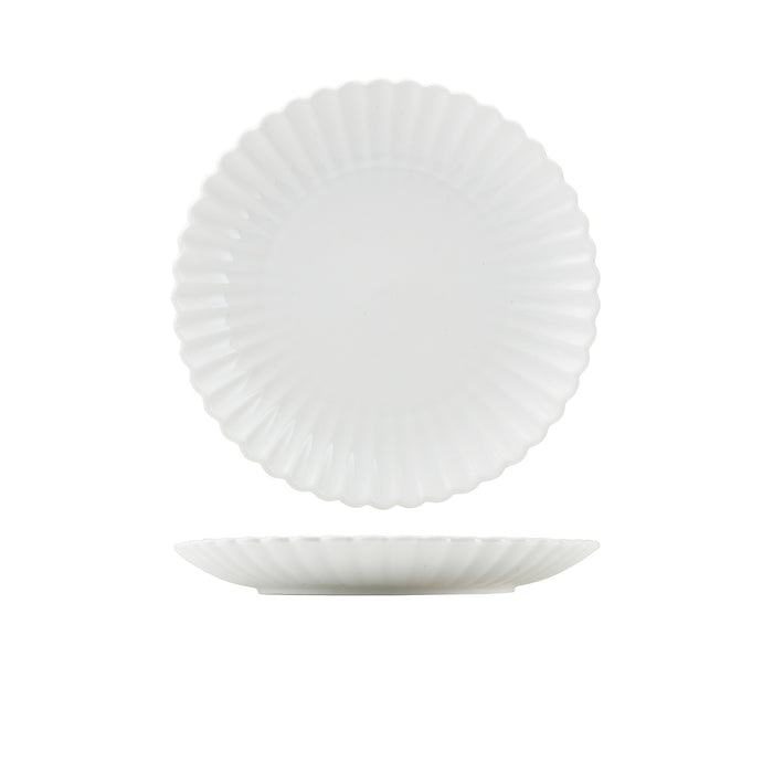 Incise Porcelain Scalloped Coupe Plate 26cm (Box Of 6)