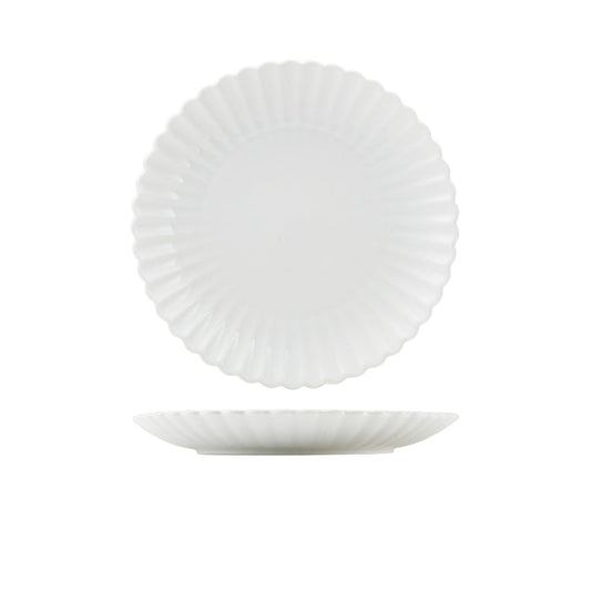 Incise Porcelain Scalloped Coupe Plate 26cm (Box Of 6)