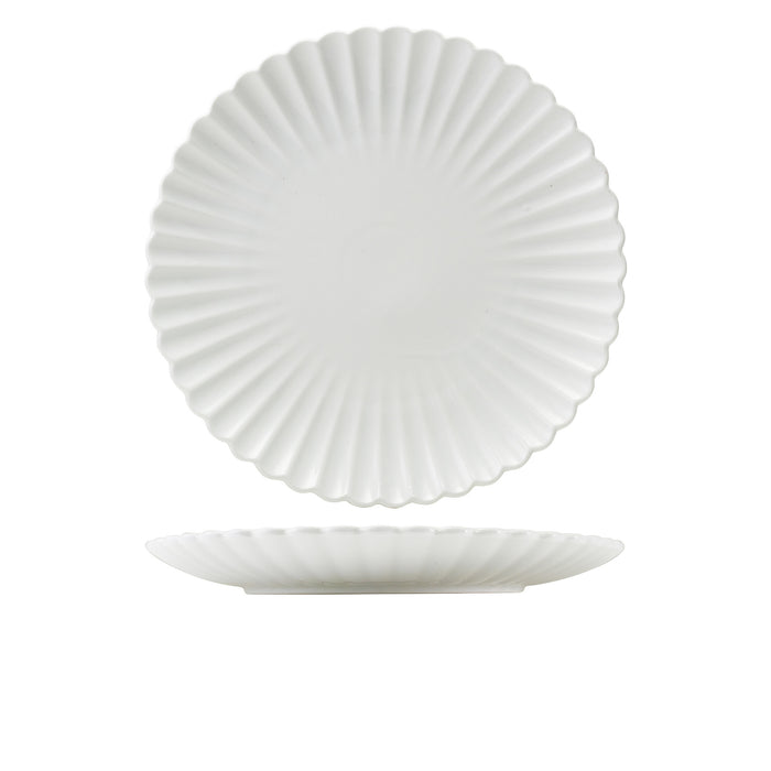 Incise Porcelain Scalloped Coupe Plate 30cm (Box Of 6)