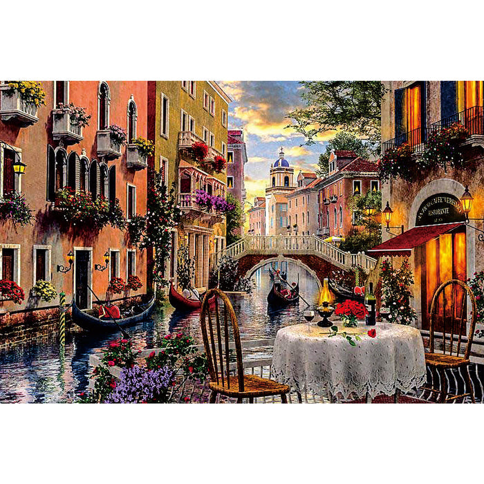 Ingooood Wooden Jigsaw Puzzle 1000 Piece - Dinner by the Venice River - Ingooood jigsaw puzzle 1000 piece