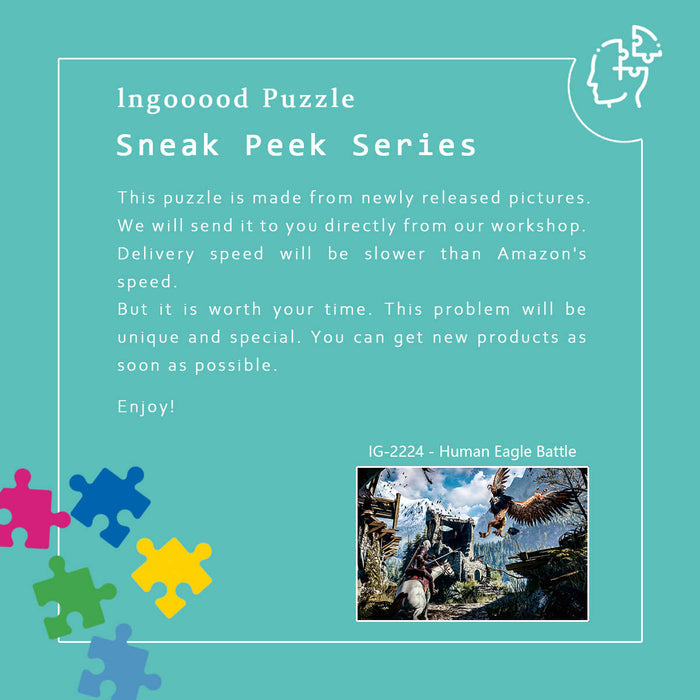 Ingooood Wooden Jigsaw Puzzle 1000 Piece - Human Eagle Battle - Ingooood jigsaw puzzle 1000 piece