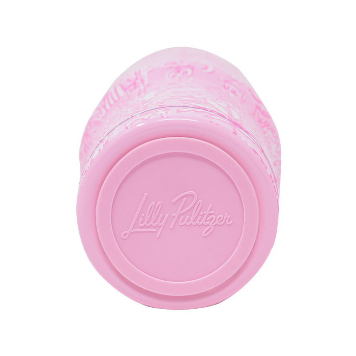 Pink container with 'Lilly Pulitzer' branding on a white background