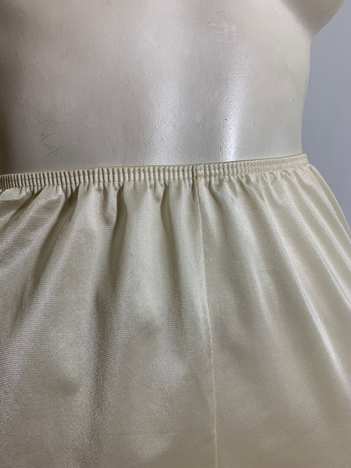 Ivory Nylon Split Skit Half Slip Pettipants Lace Hem circa 1960s
