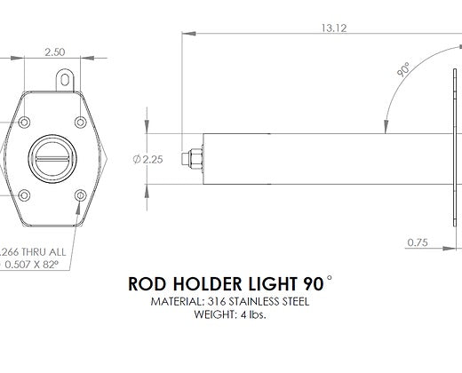 J&L - 0-Degree Swivel Rod Holder