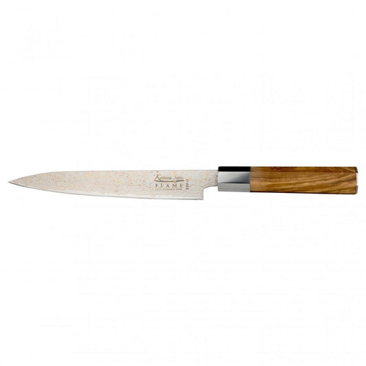 Katana Flame Olive Wood Handled Carving Knife 20cm (Kfo-15)