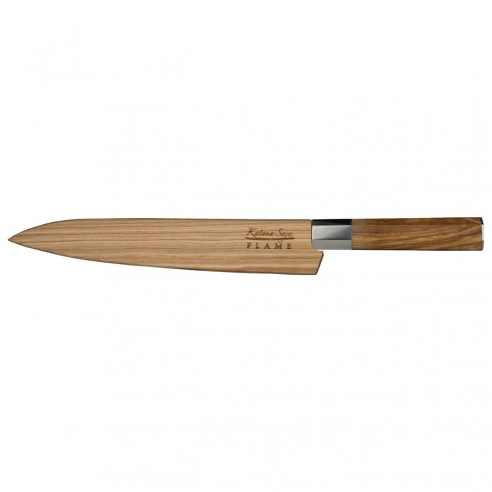 Katana Flame Olive Wood Handled Carving Knife 20cm (Kfo-15)