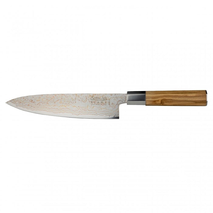 Katana Flame Olive Wood Handled Chefs Knife 20cm (Kfo-17)