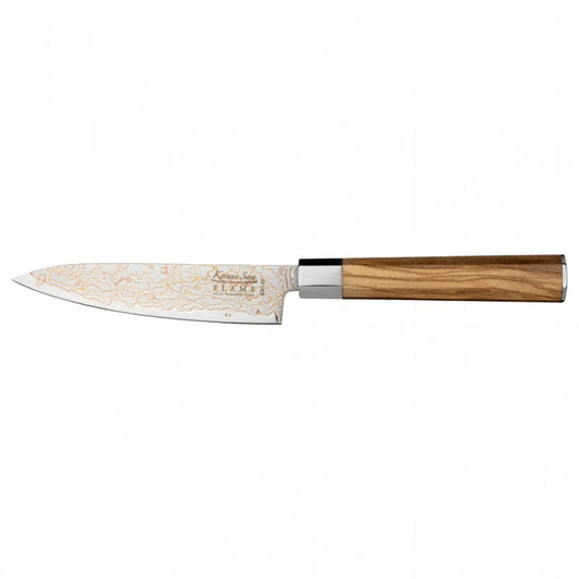 Katana Flame Olive Wood Handled Utility Knife 12cm (Kfo-12)