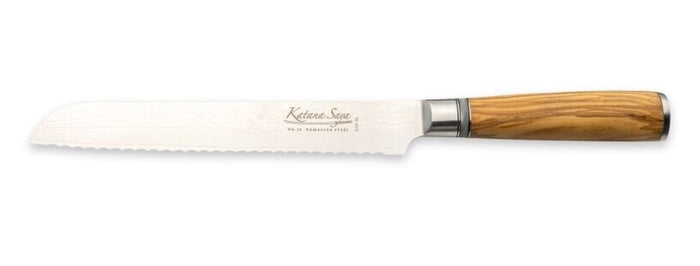 Katana Saya Olive Wood Handled Bread Knife 20cm (Kso-16)