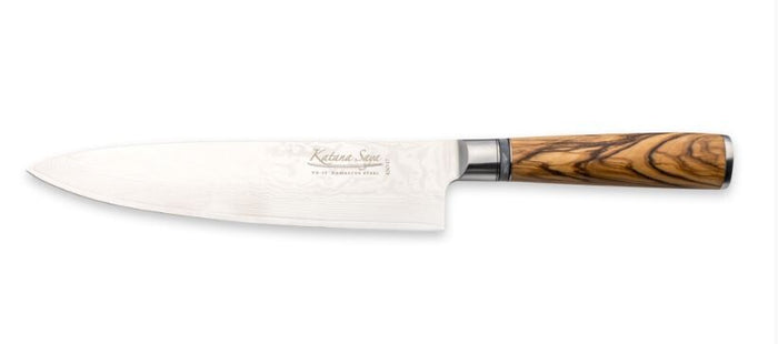 Katana Saya Olive Wood Handled Chefs Knife 20cm (Kso-17)