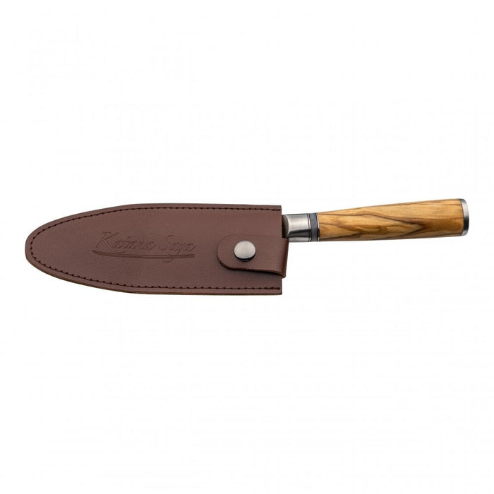 Katana Saya Olive Wood Handled Cooks Knife 15cm (Kso-14)