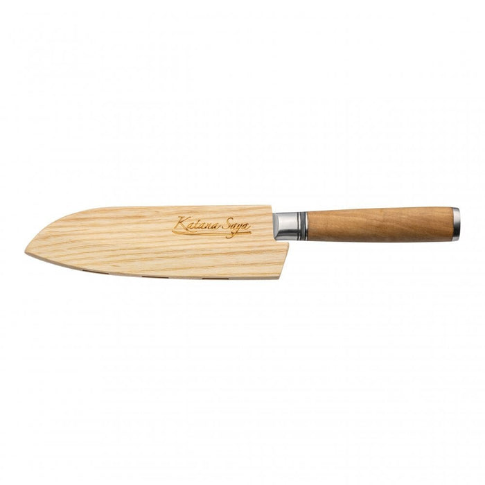 Katana Saya Olive Wood Handled Santoku Knife 12cm (Kso-01)