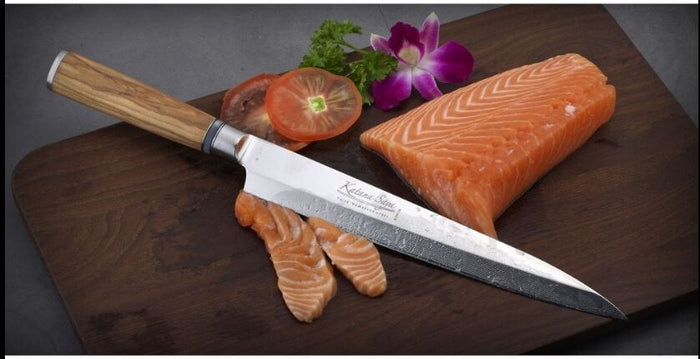 Katana Saya Olive Wood Handled Yanagi Sashimi Knife 24cm (Kso-06)