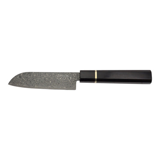 Katana Saya Smoke Ebony Wood Handled Santoku Knife 12cm (Ksm-01)