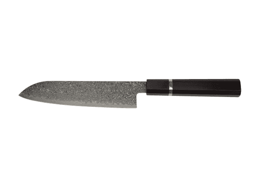 Katana Saya Smoke Ebony Wood Handled Santoku Knife 18cm (Ksm-02)