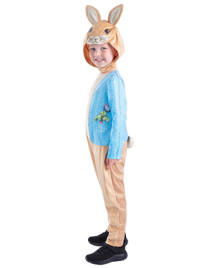 Kids Peter Rabbit Classic Costume with Hood Boys Storybook Fancy Dress Onesie
