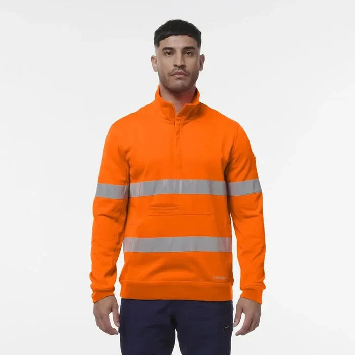 KingGee Hi Vis Spliced 1/4 Zip Taped Fleece K55048
