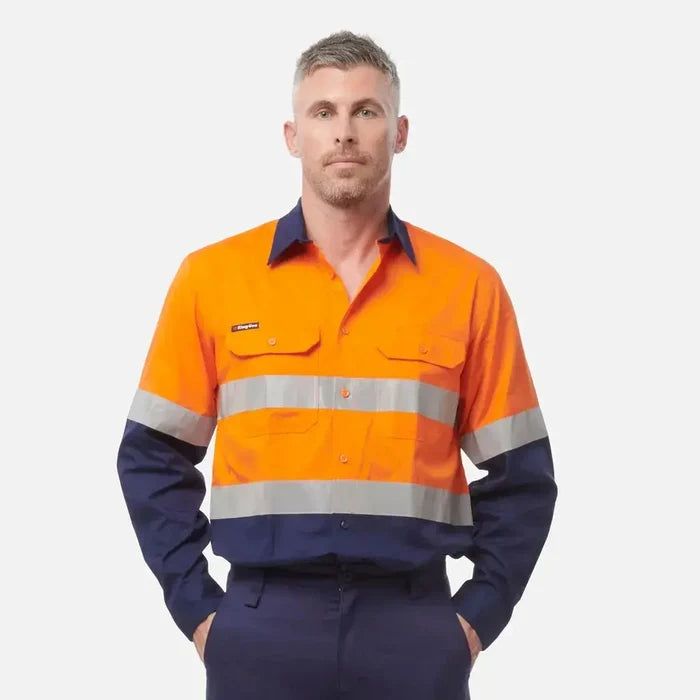 KingGee WorkCool Vented Long Sleeve Taped Shirt K54913