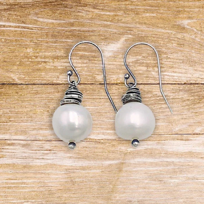Large Pearl Wrap Drop Earrings