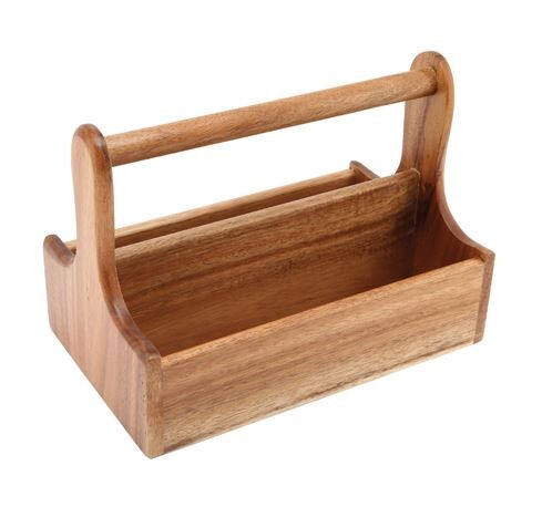 Large Wooden Table Caddy 25 X 15.3 X 17.9cm