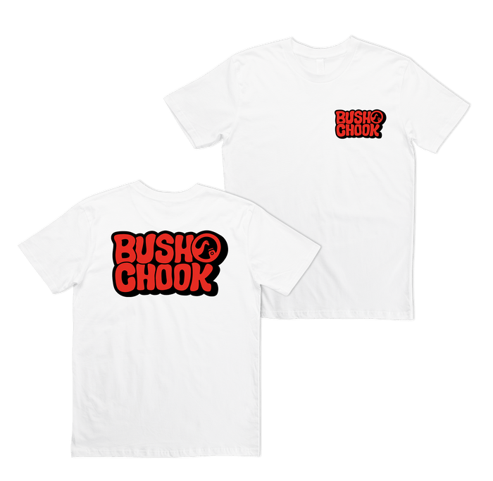 Laxed Logo Tee White T-Shirt Bush Chook