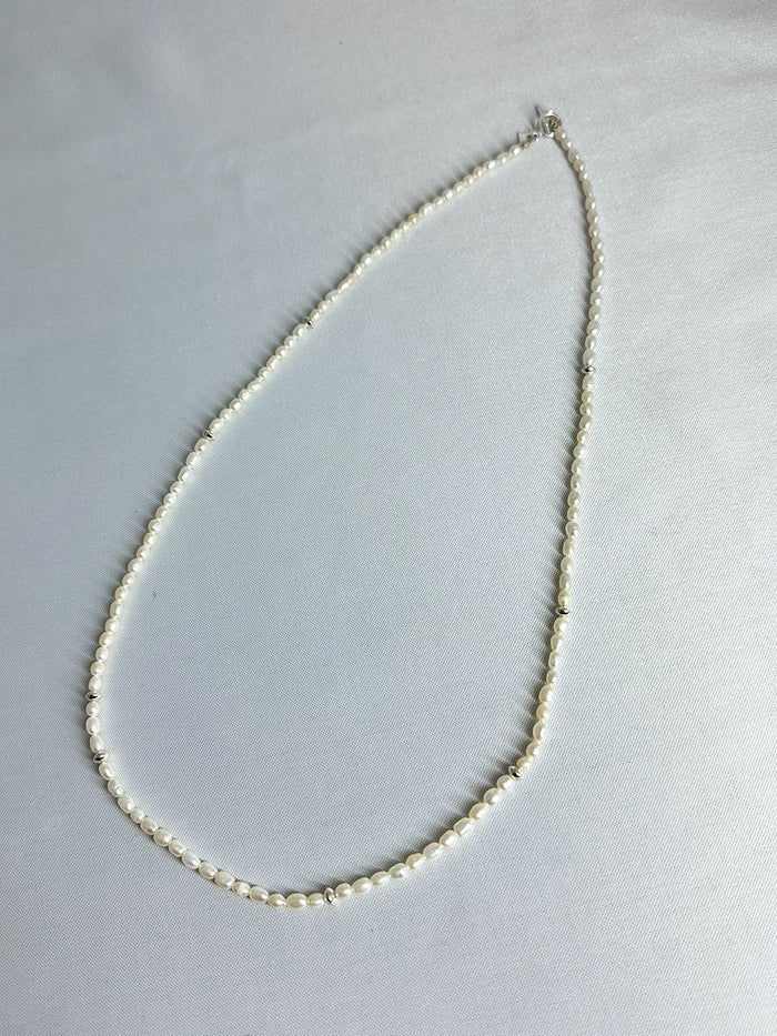 Lemme.  L12306 Mist Pearl Necklace Silver(63cm)