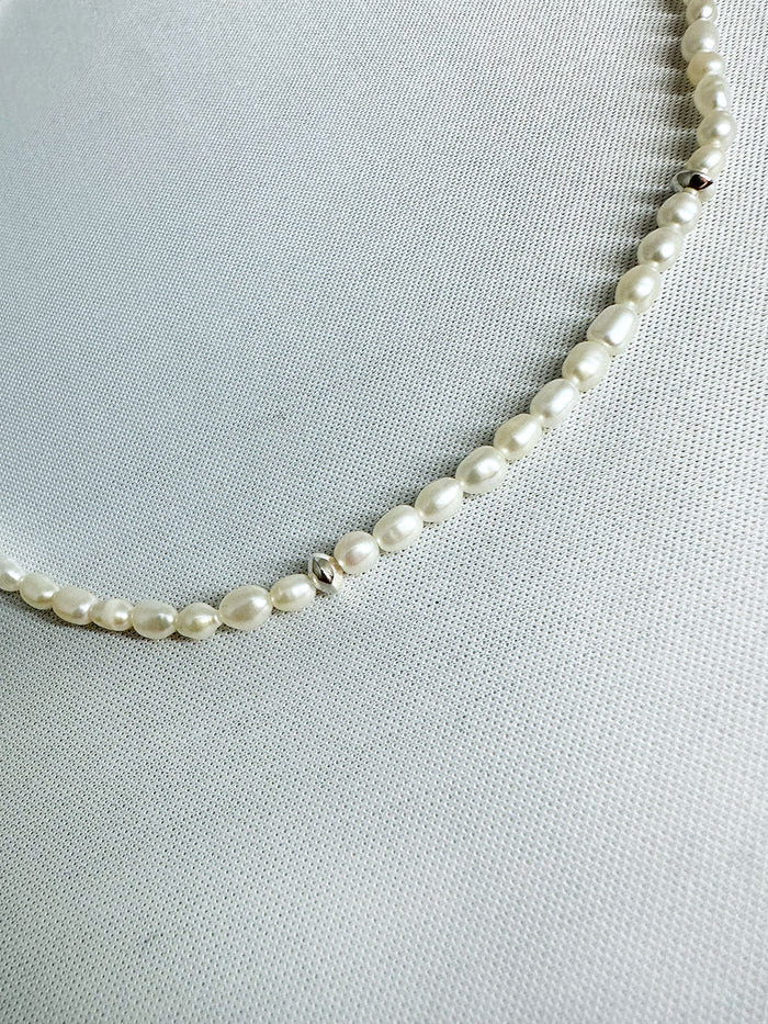 Lemme.  L12306 Mist Pearl Necklace Silver(63cm)