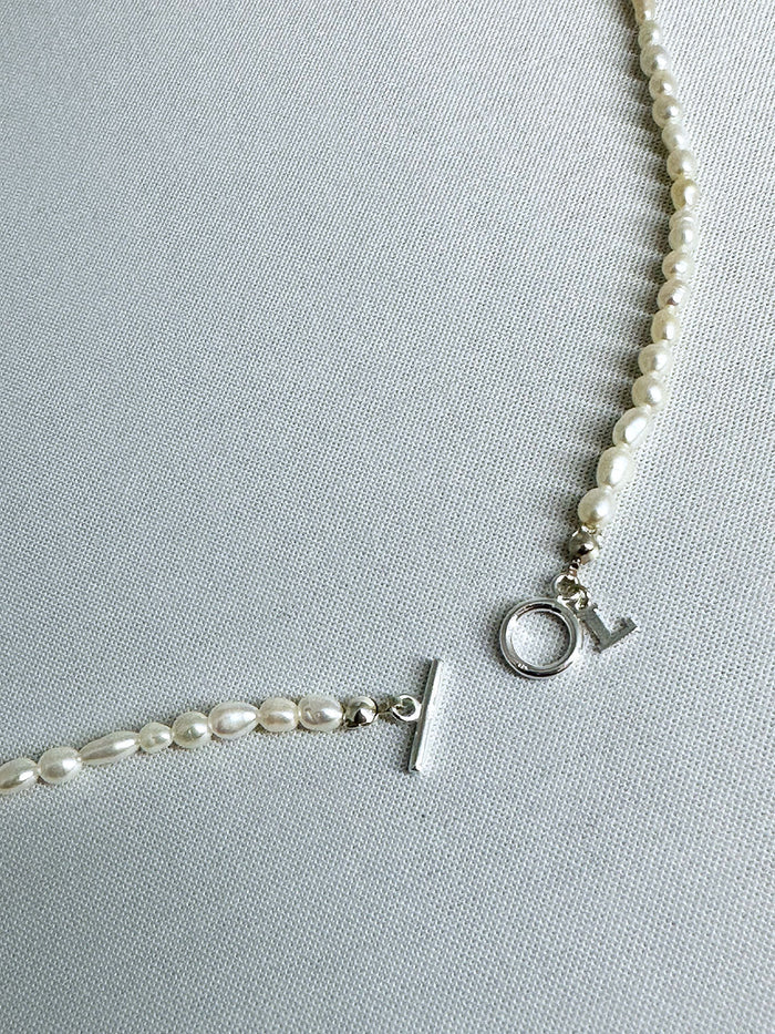 Lemme.  L12306 Mist Pearl Necklace Silver(63cm)