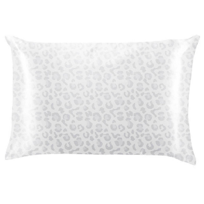 White pillowcase with subtle pattern on a white background