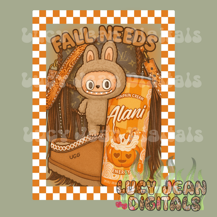 *LIMITED* Fall Boujee Monster Doll x Energy Drink PNG