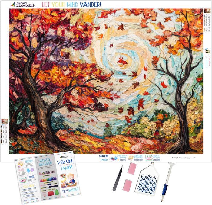 Lively Scene Of Leaves Swirling