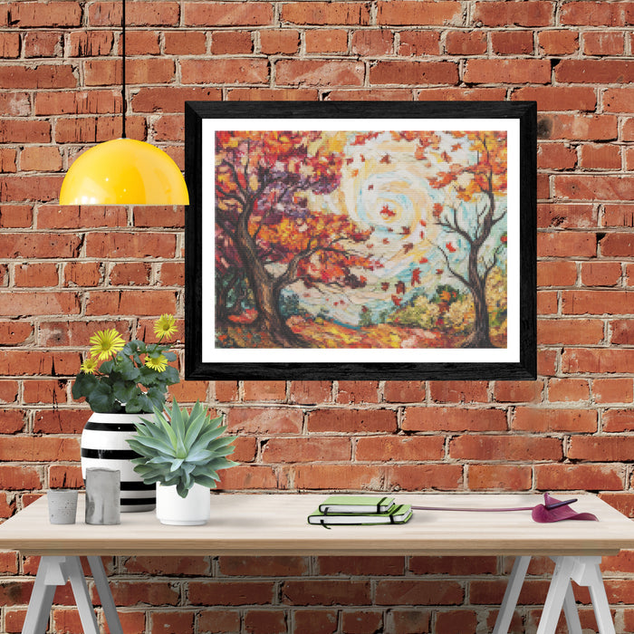 Lively Scene Of Leaves Swirling