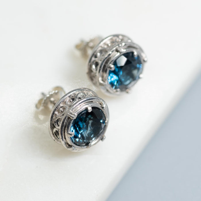 London Blue Topaz Doublet Post Earrings