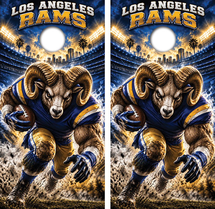 Los Angeles Rams Football Inspired Cornhole Design