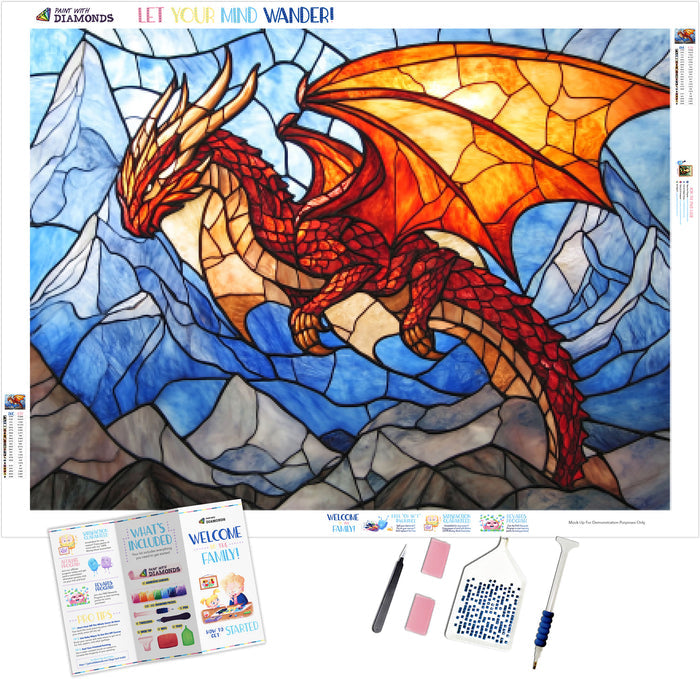 Majestic Dragon Soaring Over Snow-Capped Mountains