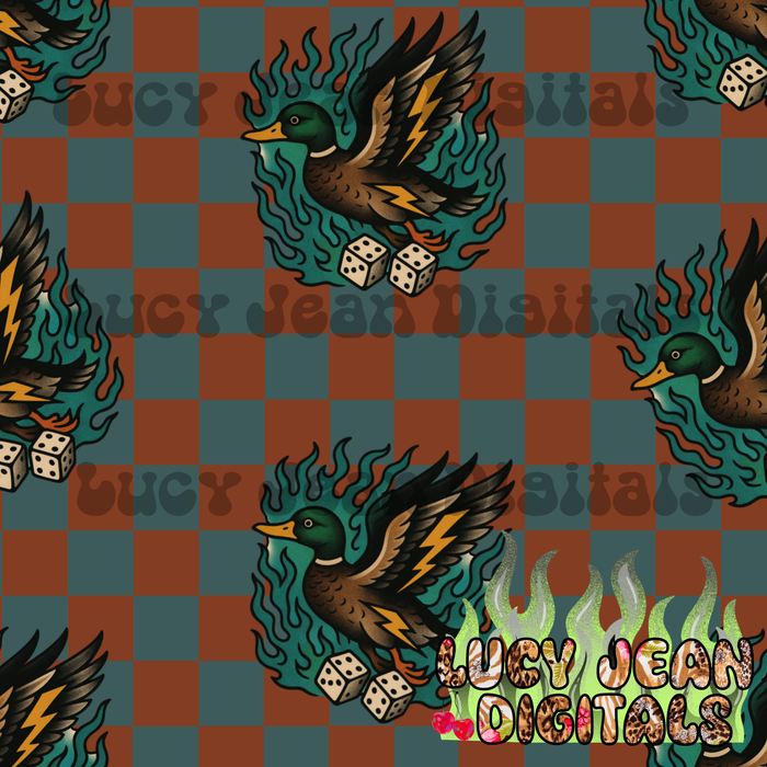 Mallard Dice checkered Seamless File
